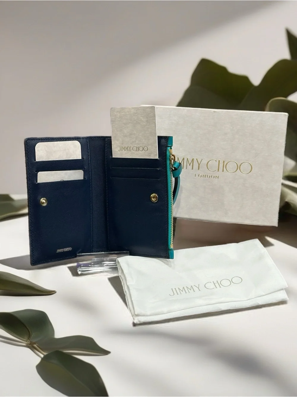 Jimmy Choo Teal Zip Wallet
